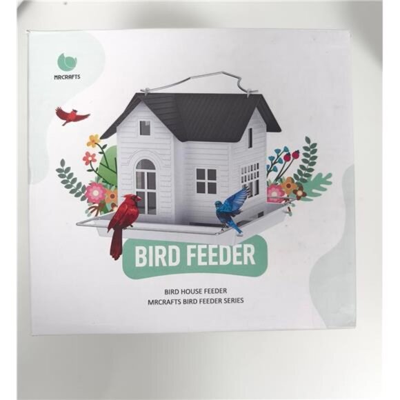 Solar Bird Feeder - Hanging Metal Bird House Feeder with Solar Lights, Outdoor - Picture 6 of 7